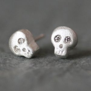 Sterling silver skull earrings